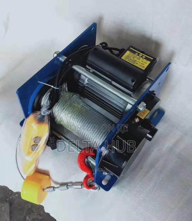 High Strength Motorized Lifting Winch With Safety Hook - main view