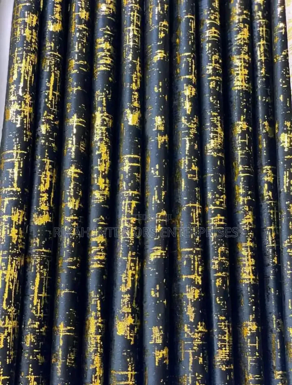 Black and Gold Velvet Curtains