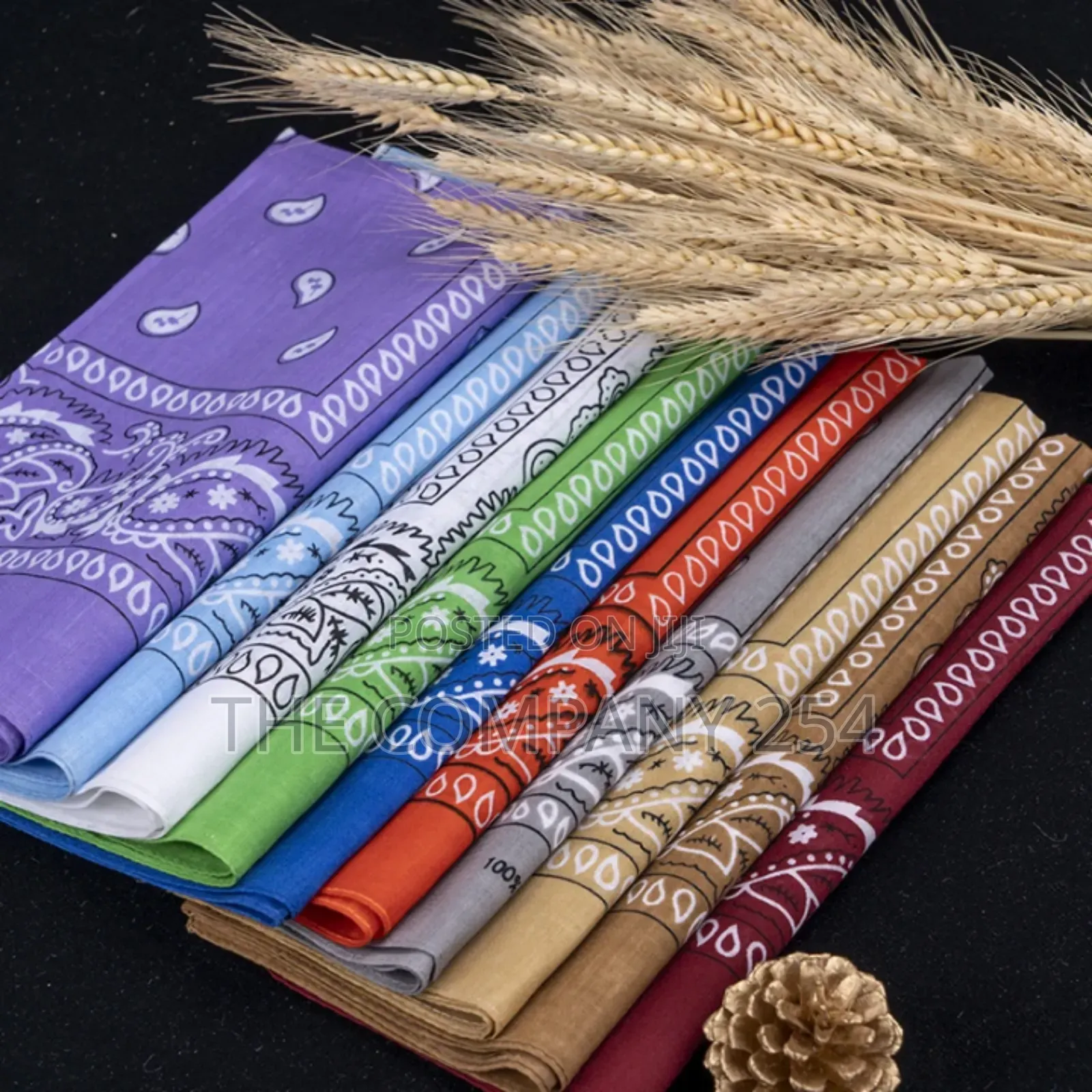 Multi Headwear Scarf Paisley Polyester Cotton Square Bandana
