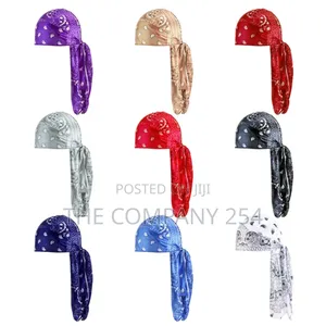 Custom Bandana Paisley Long-Tail Head Wraps Designer Durag