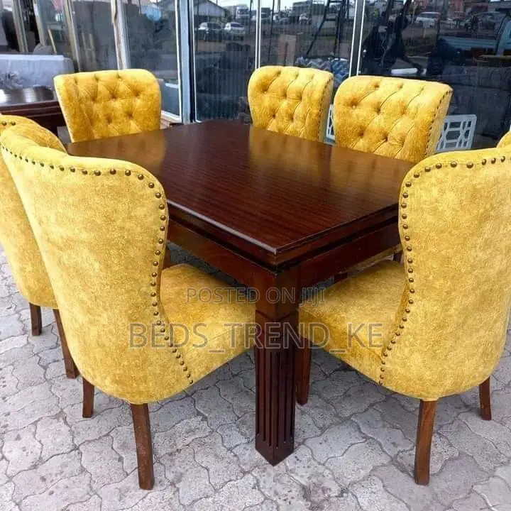 Sturdy Yellow 6 Seater Dining Set