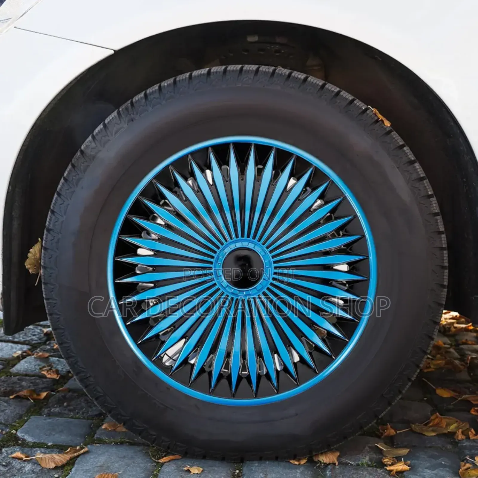 4x Premium Design Blue Wheel Cover Hubcaps Set