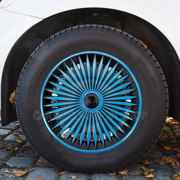 4x Premium Design Blue Wheel Cover Hubcaps Set