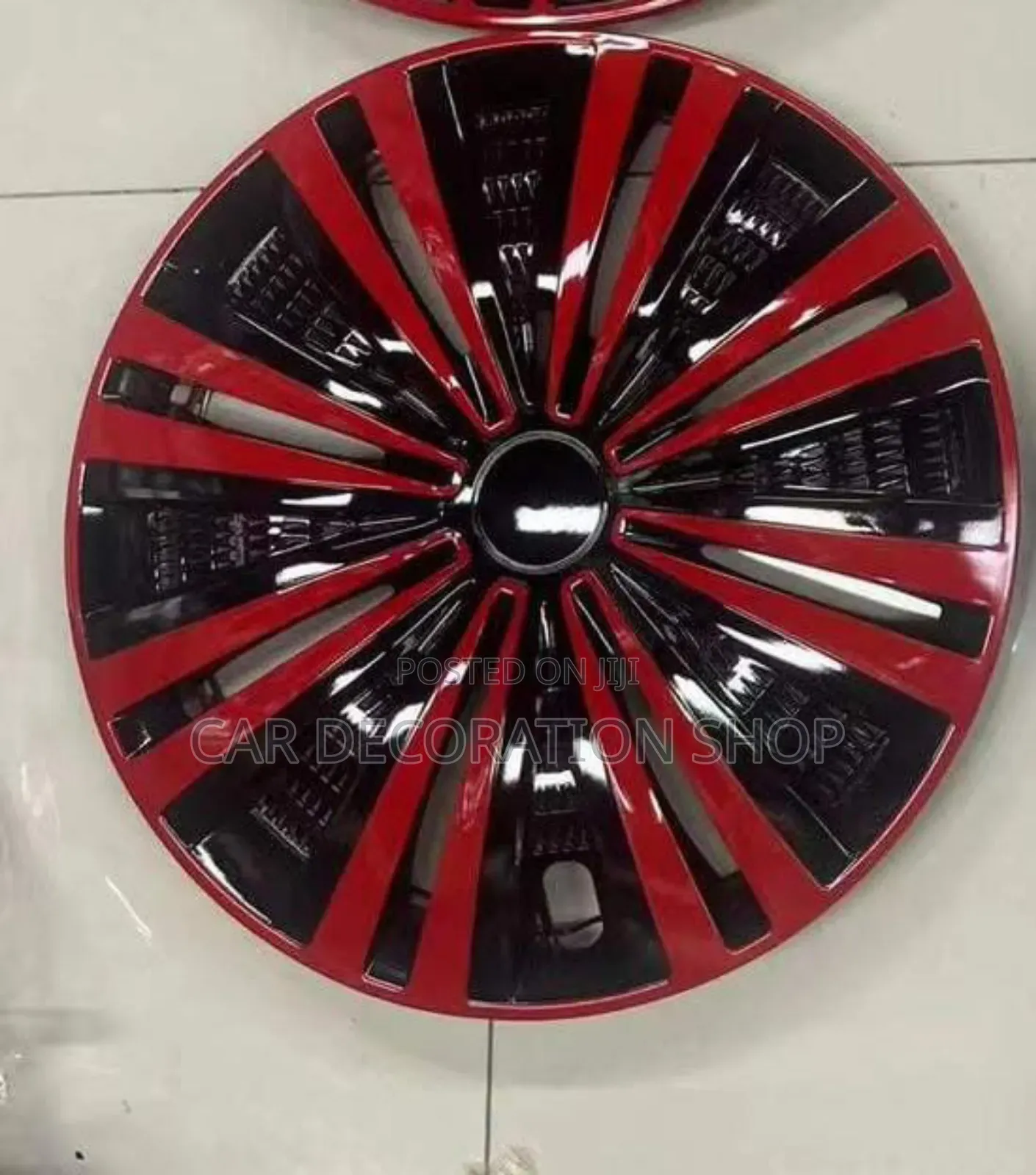 14" Red Black Wheel Rim Cover Hubcaps 4x