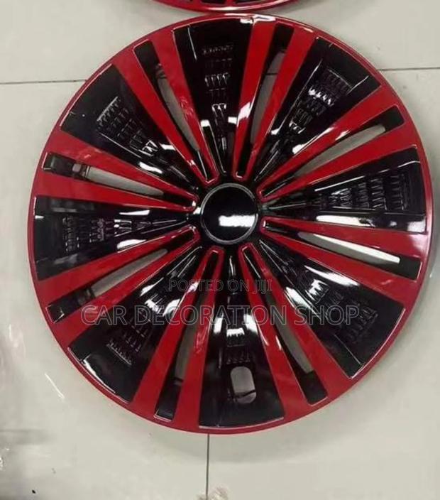 14" Red Black Wheel Rim Cover Hubcaps 4x