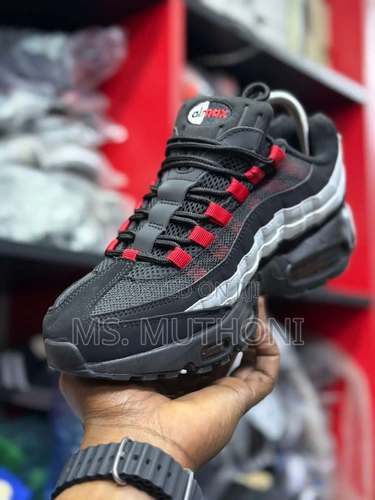 Airmax95 Liverpool Black and Gym Red Size 40-45