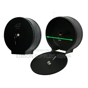 Tissue Dispenser Jumbo Black Metallic Lockable Tissue Holder