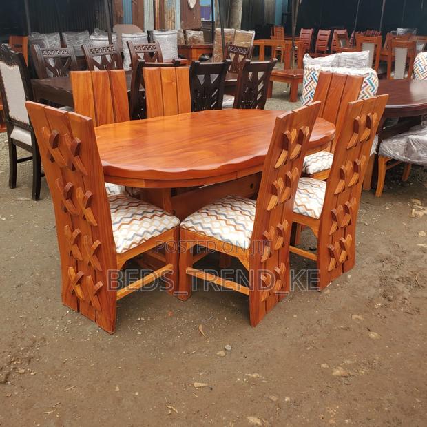Sleek Wooden 6 Seater Dining Set