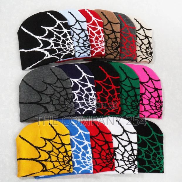 Spider Web Windproof Knit Beanie Hat for Street Party Hats