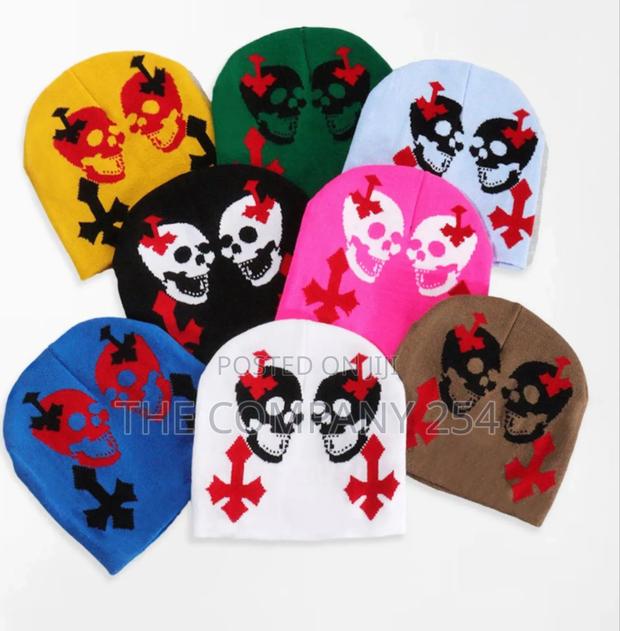 Chrome Hearts Jacquard Casual Winter Skully Beanie Hats