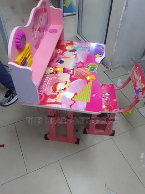 Kids Study Desk, Girlish Design Color Pink