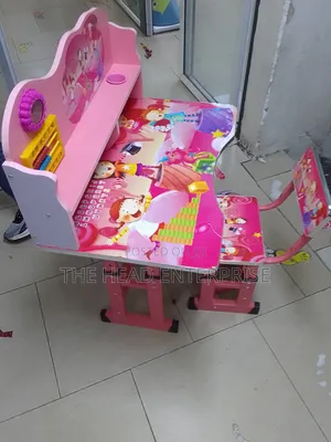 Kids Study Desk, Girlish Design Color Pink