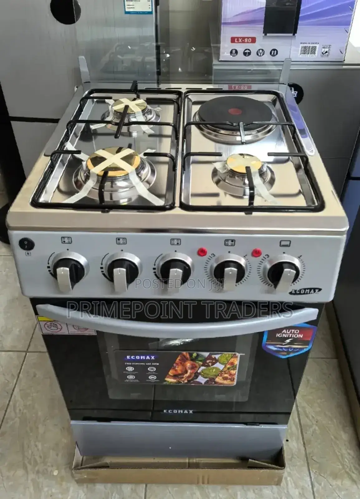 3+1 Standing Cooker, Ecomax 50*55 With Electric Oven
