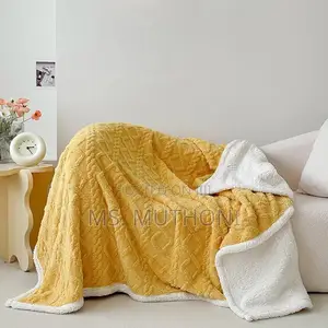 Yellow Lamb Fur Winter Throw Blanket/Fleece Blanket*