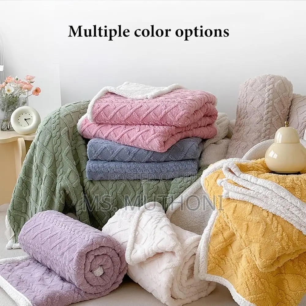 Yellow Lamb Fur Winter Throw Blanket/Fleece Blanket*