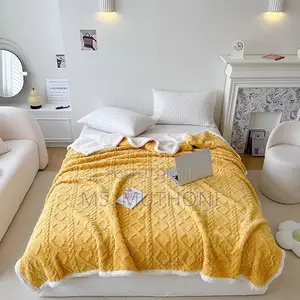 Yellow Lamb Fur Winter Throw Blanket/Fleece Blanket*