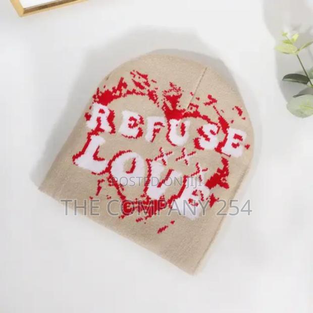 Refuse Love Beanie Skull Alphabet Love Jacquard Knitted Hat - thumbnail 8