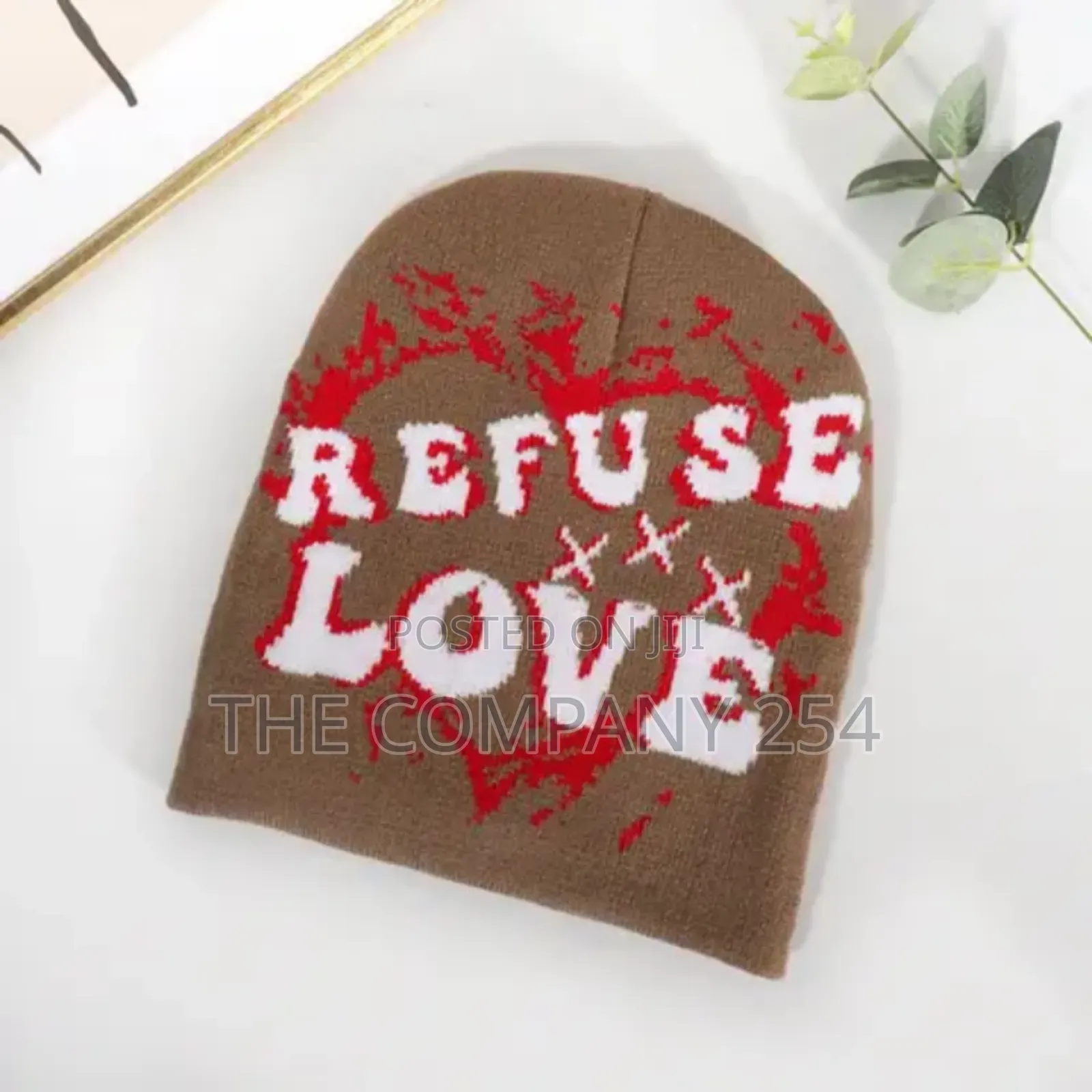 Refuse Love Beanie Skull Alphabet Love Jacquard Knitted Hat