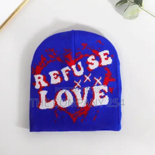 Refuse Love Beanie Skull Alphabet Love Jacquard Knitted Hat - thumbnail 10