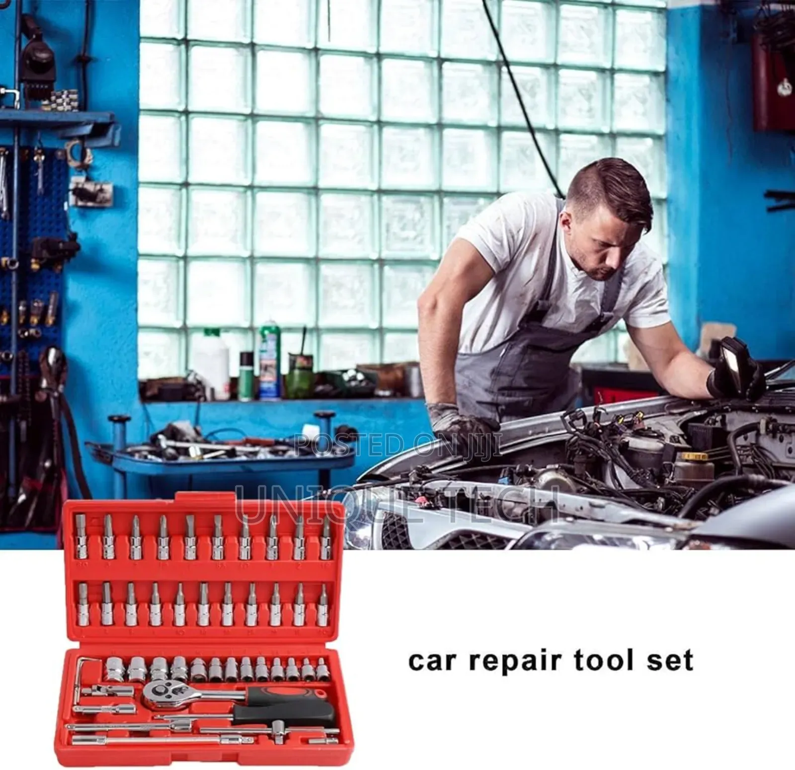 46pcs Tool Kit – Wrench, Ratchet Socket Spanner Set