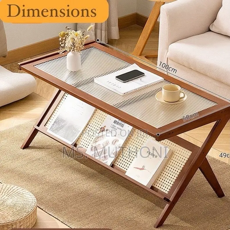 Rattan Coffee Table With Storage Shelf