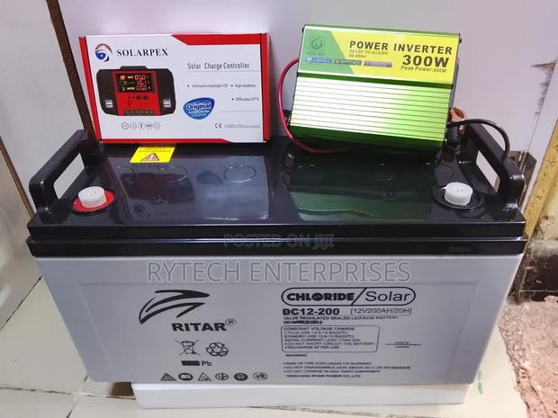 Solar Battery 200ah+Inverter 300w and 20a Charge Controller - main view