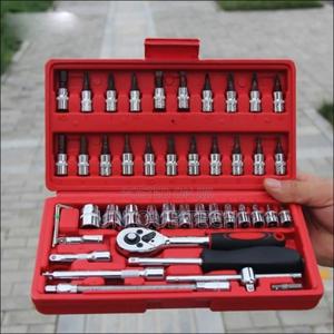 46 in 1 Socket Tool Set – Ratchet, Bits Spanner Kit - thumbnail 2