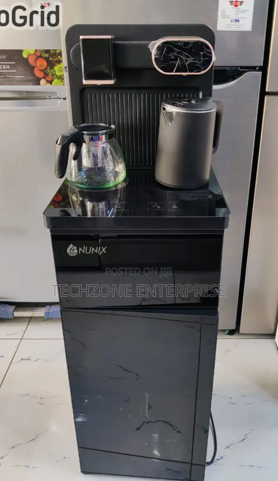 Black Silver Nunix A1c Hot Cold Bottom-Load Dispensers