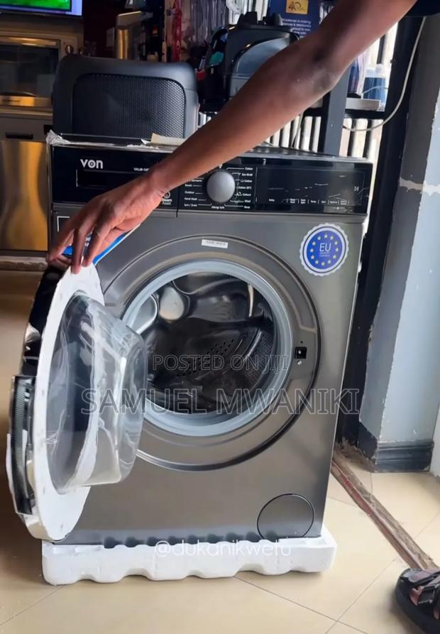 Von 8kgs Front Load Washing Machine Full Automatic Silver - thumbnail 3
