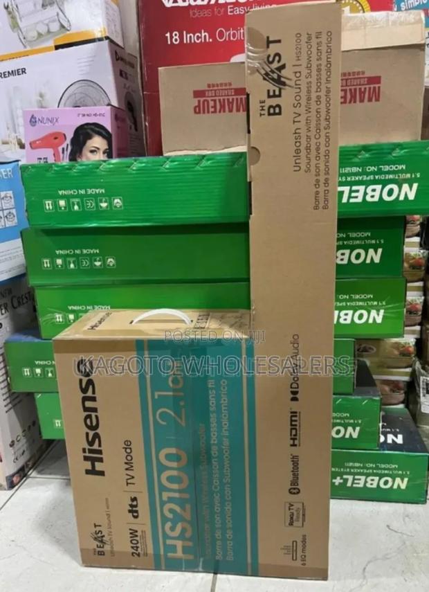 Black-High Quality Hisense Sounds Bar. New H2100