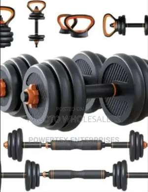 With Barbell. 30kgs 6in1 All in One. Dumbells