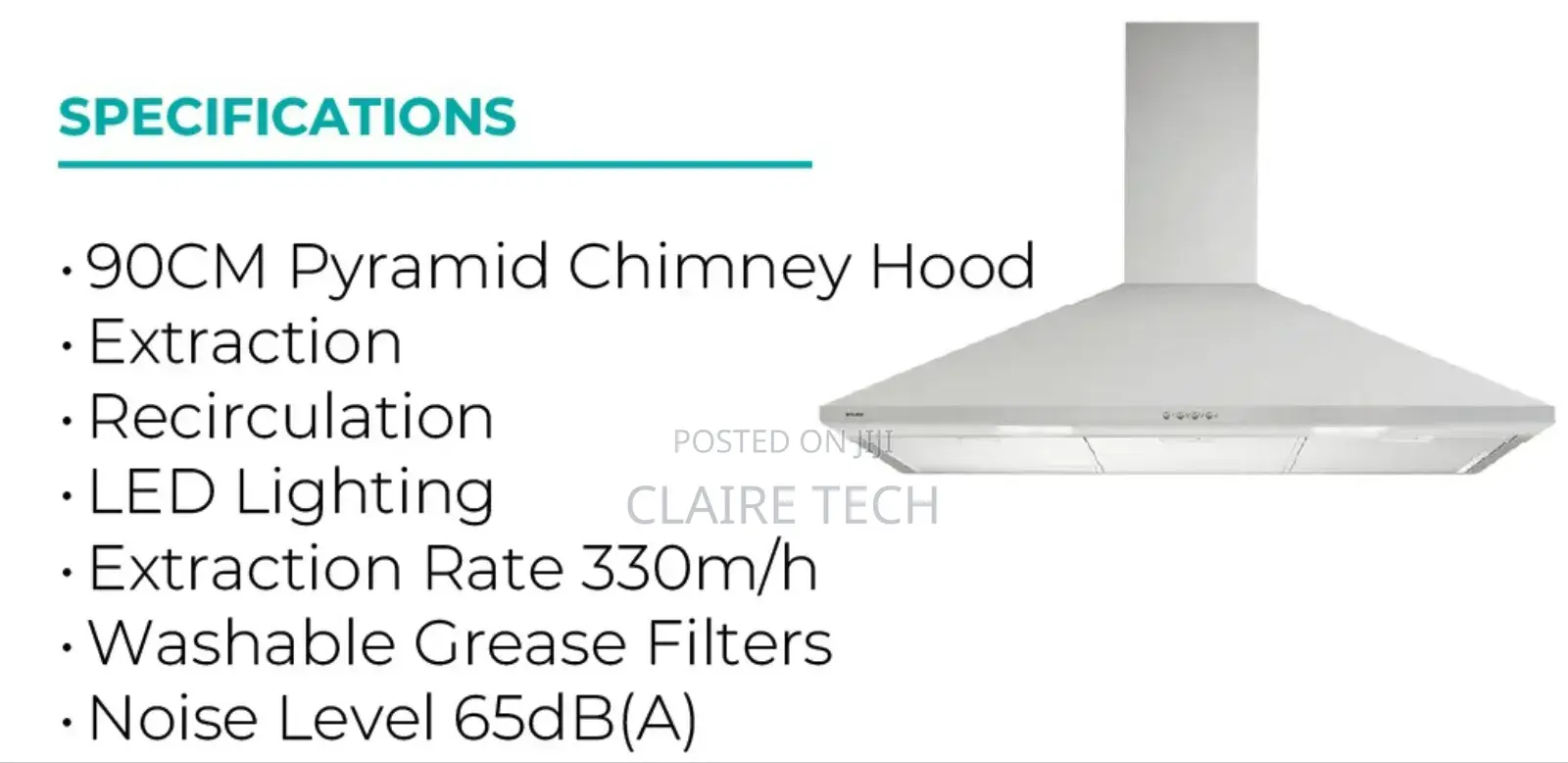 *Hisense Cooker Hood Pyramid Chimney 60cmx90cm