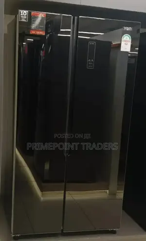 Von 429 Litres Side by Side Fridge, (Black) Energy-Efficient