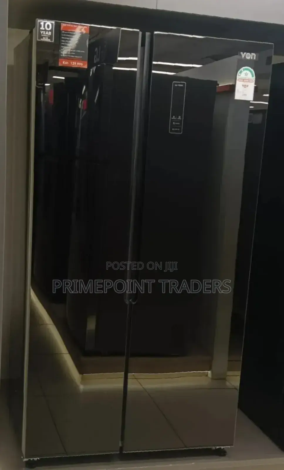 Von 429 Litres Side by Side Fridge, (Black) Energy-Efficient