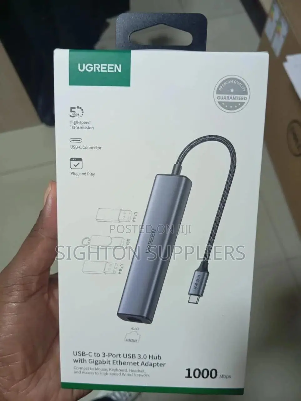 Usb C To3 Port Usb 3.0 Hub With Gigabit Ethernet Adapter