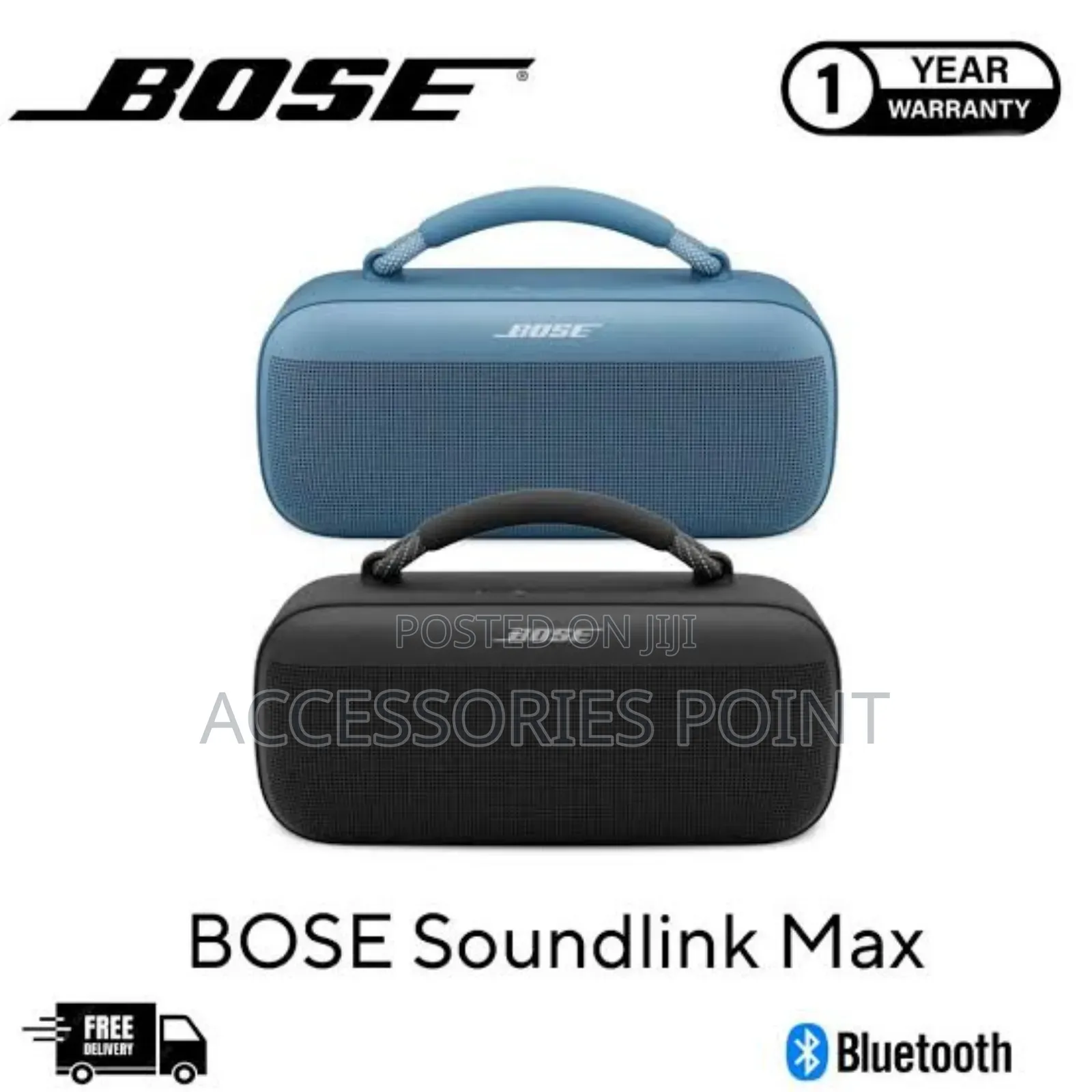 Bose Soundlink Max, Waterproof, 20 HRS Play, Aux In, Warranty - Blue