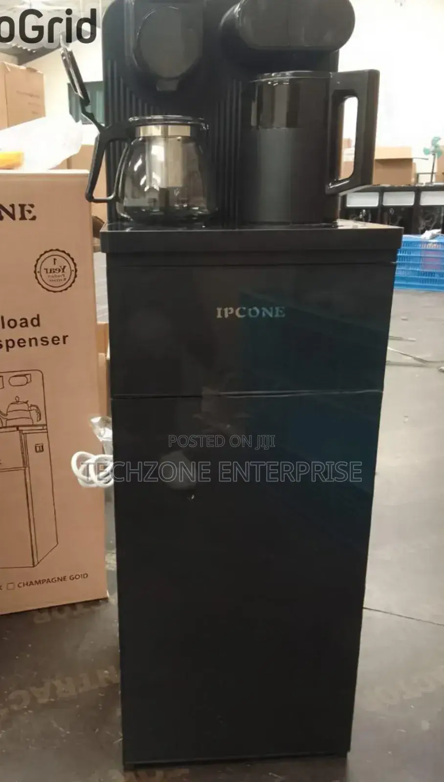 Ipcone Bottom Load 2 Taps Black Water Dispenser Hot Cold,