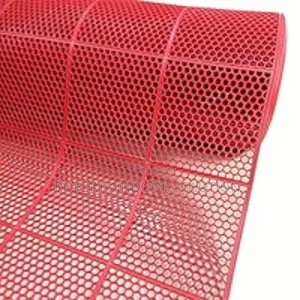  Easy-Clean Red PVC Mat ,Slip-Free Grip for Safety
