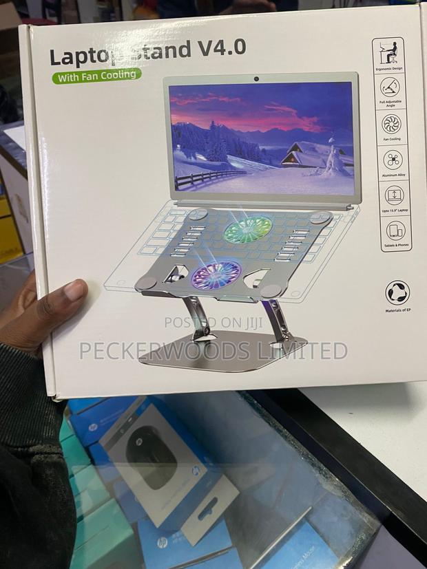 Work Smarter: V4.0 Laptop Stand With 2 Quiet Cooling Fans