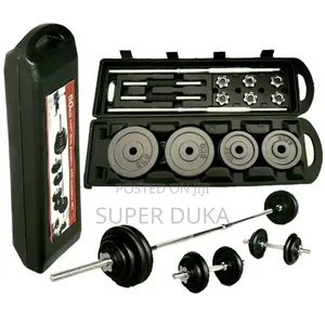 50kg Cast Iron Barbell and Dumbbell Weight Set.