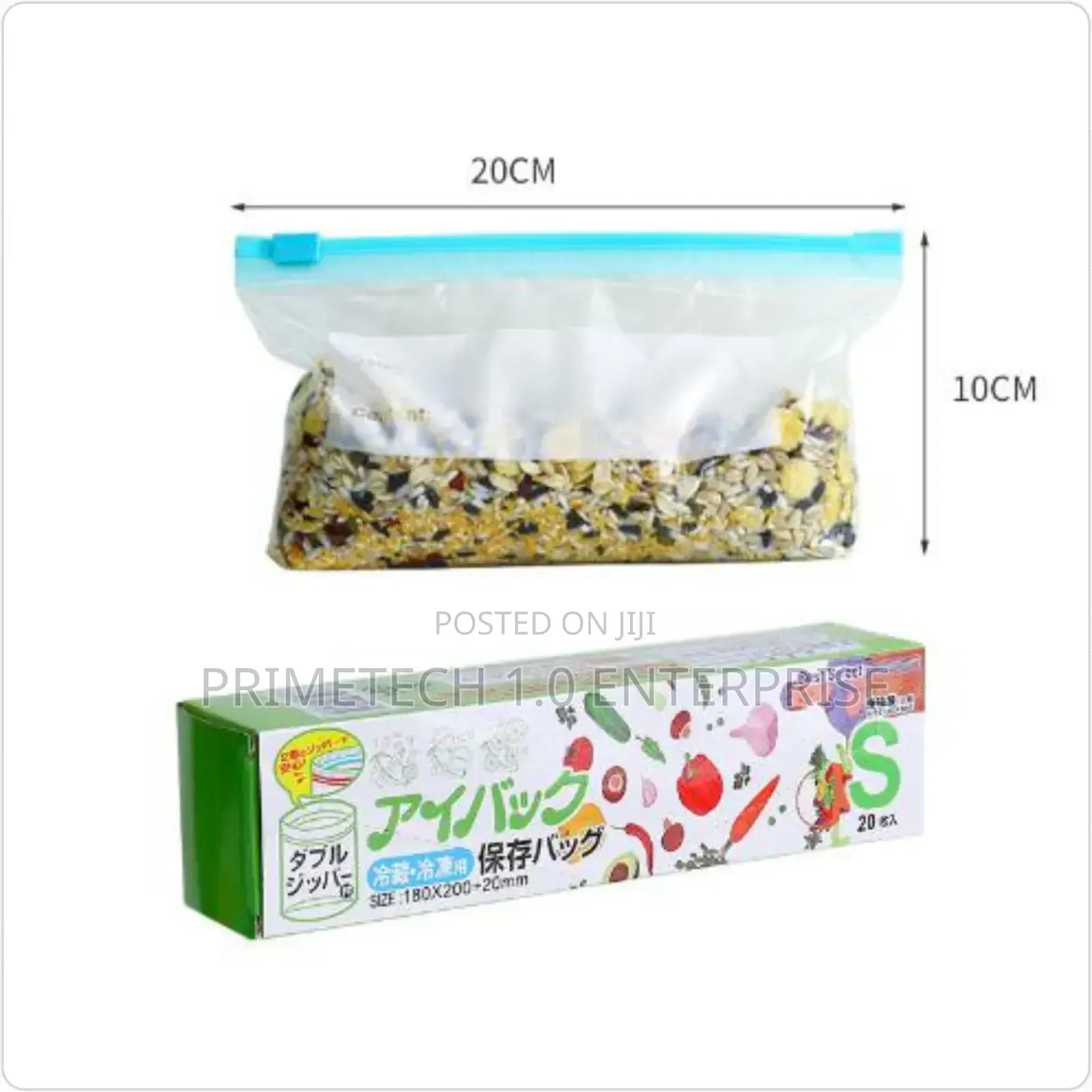 20pcs Reusable Fridge Bags With Zipper