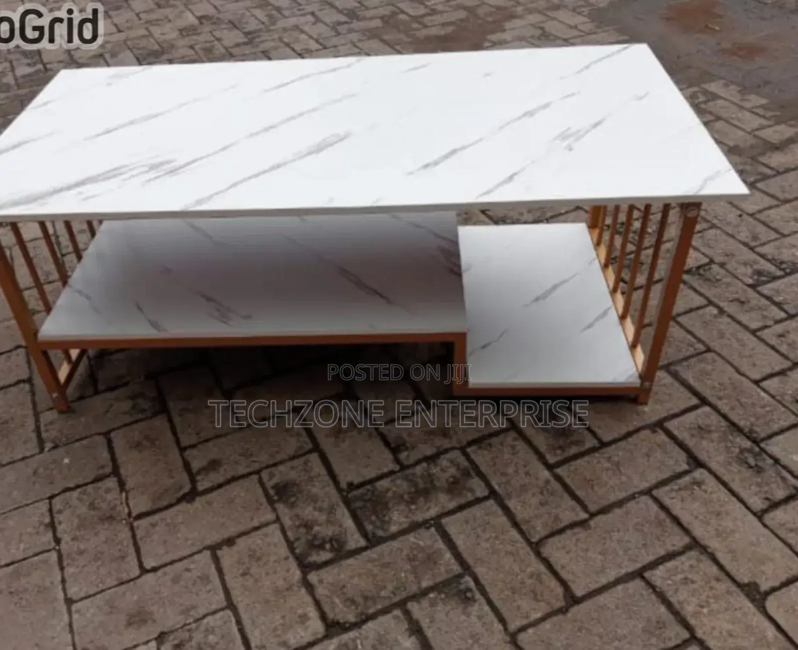 White Luxury Modern MDF Coffee Table With Marble Effect