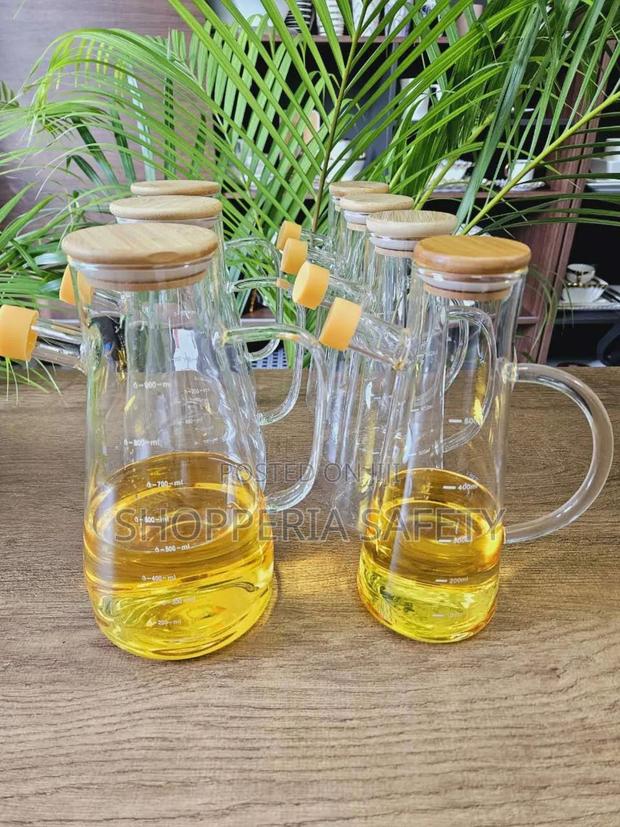 Oil Bottle With Bamboo Lid