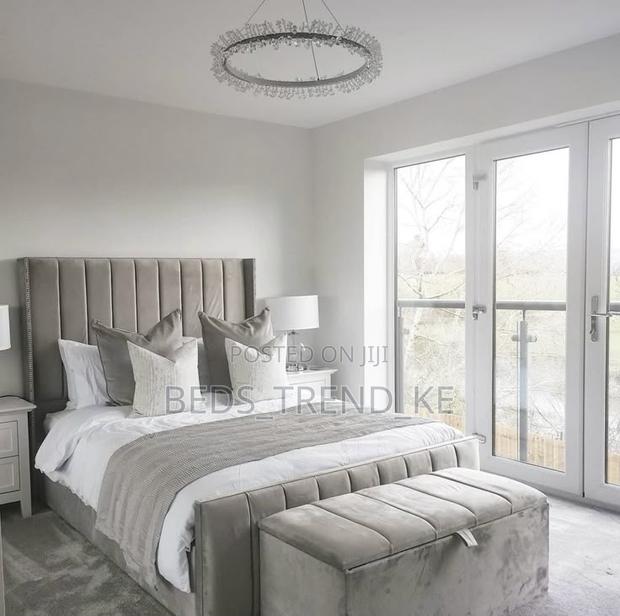 Royal 6 by 6 Ft Modern Bed With an Ottoman - main view