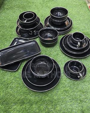 Black Elegant European Porcelain 32pcs Dinner Set - main view