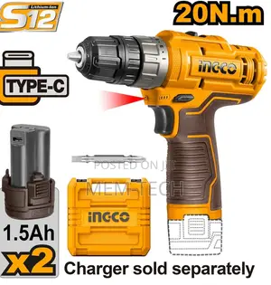 Ingco Cdli12202 Quality Cordless Drill 20v