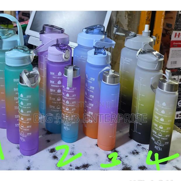 3 in 1 Motivational Water Bottle 2000 Ml , 750ml and 300ml