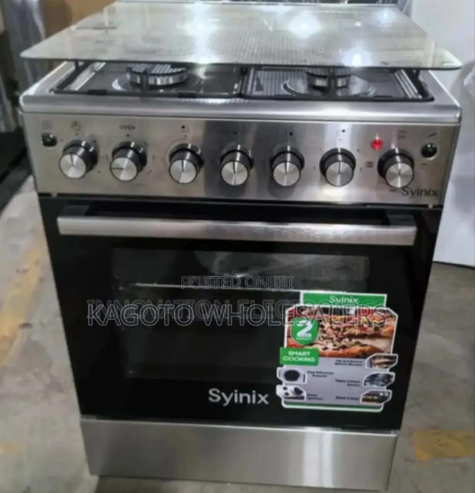Silver Syinix 3+1 Standing Cooker. Affordable