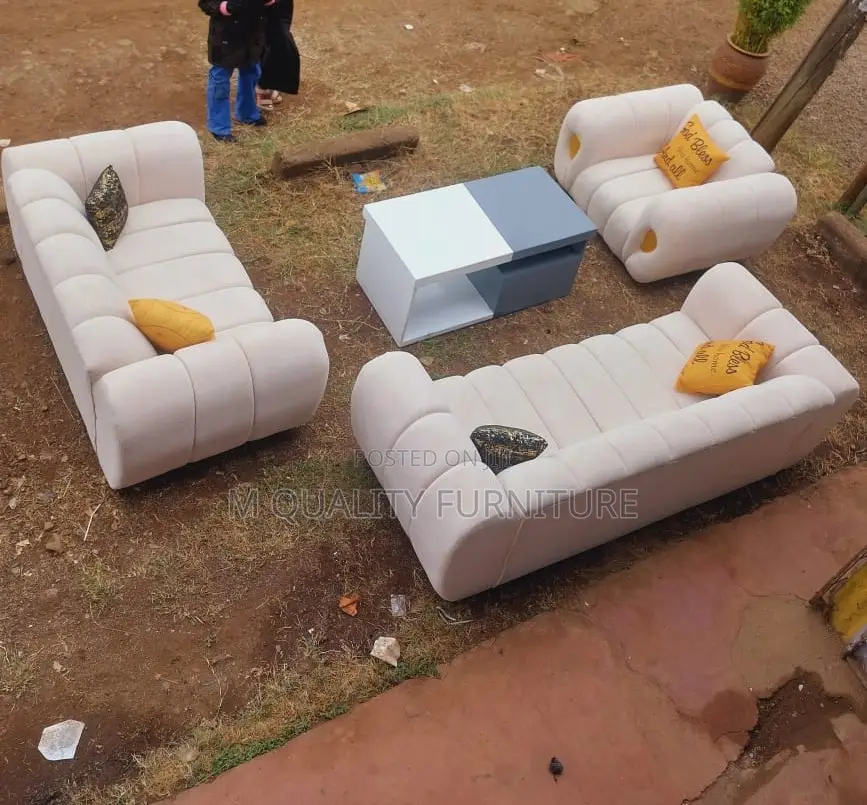 White 6 Seater Modern Sofa Sets With Back Permanent