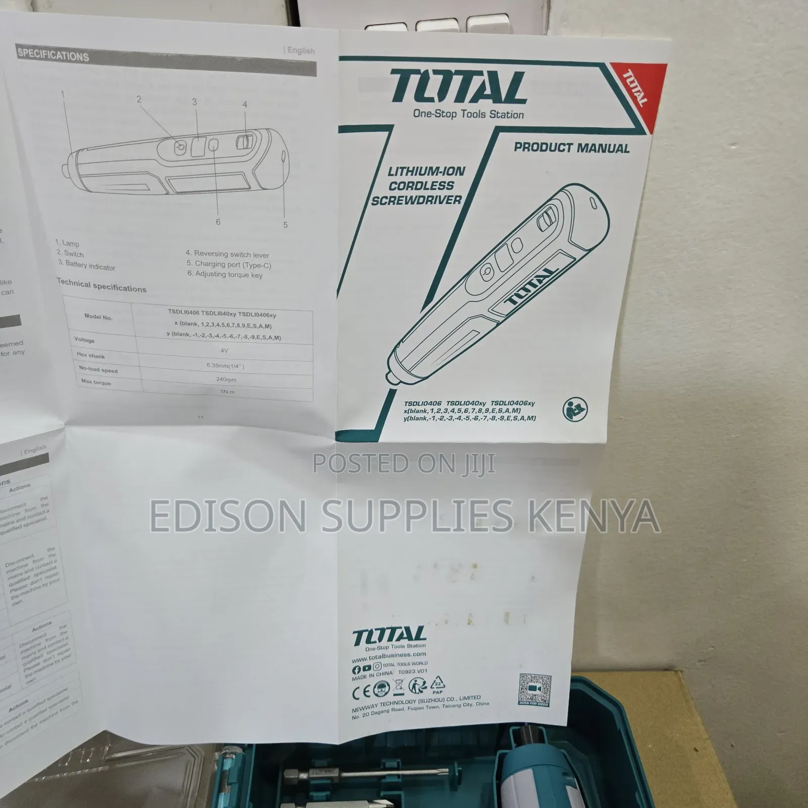 Cordless Screwdrivers Total 43pcs Bits Lithium-ion 4v 5n.M